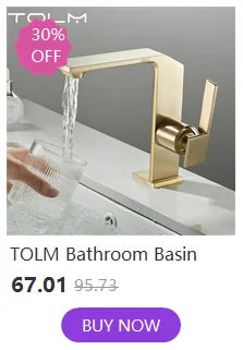 Tolm Basin Faucet Modern Bathroom Mixer Tap Orange