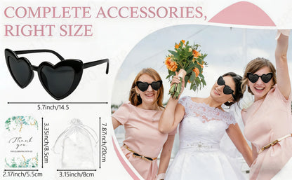 12-100pcs Wedding Sunglasses Guests Heart Shaped Sunglasses