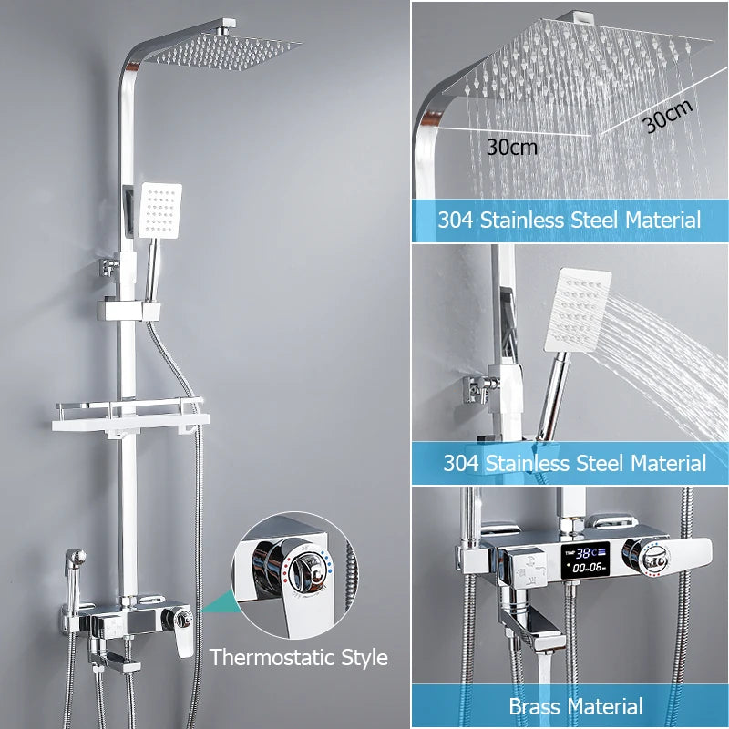 Oxg Shower Faucet Digital Display Bathroom Shower Rain