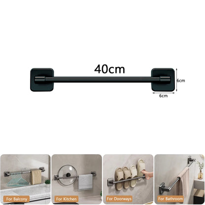 Bathroom Towel Rack Punch Black White Grey Bath