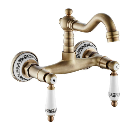 Wall Mount Antique Faucet Antique Brass Faucet Dual
