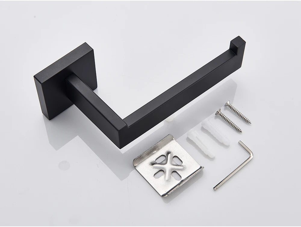 Bathroom Hardware Black Robe Hook Towel Rail Bar