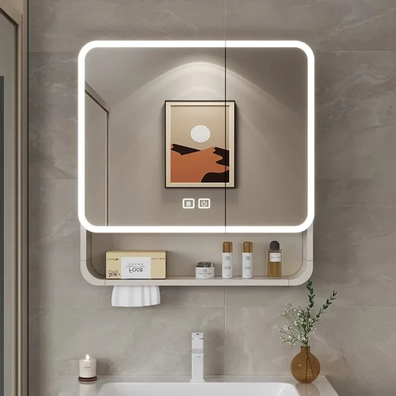 Smart Led Bathroom Mirror Cabinet - Space Aluminum