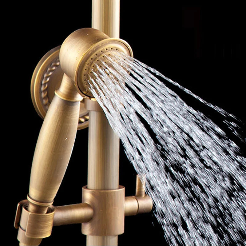 Brass Bathroom Faucet Shower Type Head Antique Brass