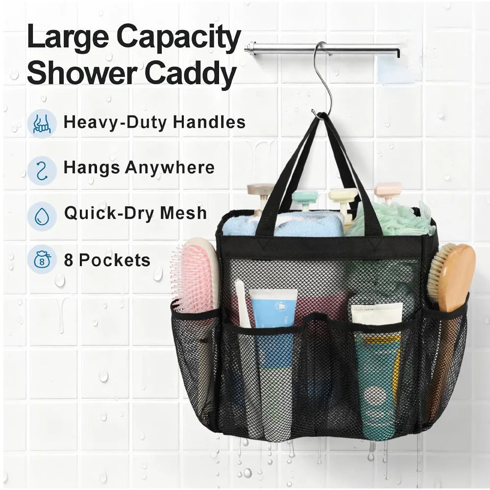 Mesh Shower Caddy College Dorm Room Essentials Pockets