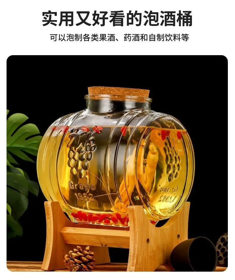 Special Glass Wine Bottle Faucet Fruit Wine Ginseng