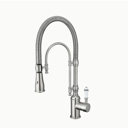 Brushed Gold Pull Out Faucet Sink Mixer 360