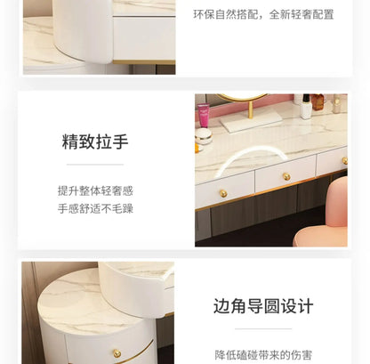 Pink White Vanity Table Women Luxury Nail European
