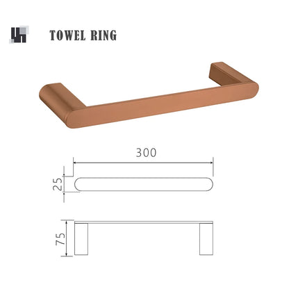 Brushed Rose Gold Wall Mount Shelf Toilet Bath