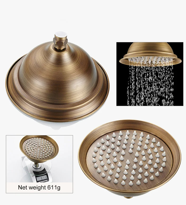 Bathroom Rain Shower Antique Bronze Wall Mounted Bath