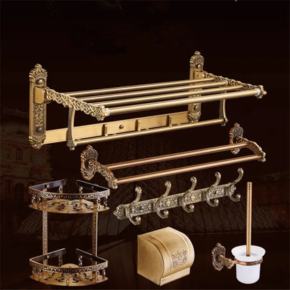 Antique Bronze Carved Bathroom Aluminum Bath Hardware Bathroom