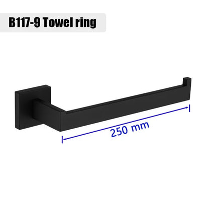 Matte Black Bathroom Hardware 304 Stainless Steel Towel