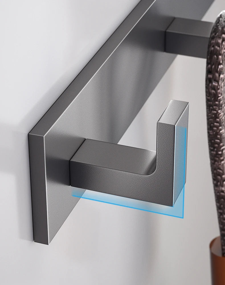 Bathroom Hardware Robe Hooks Matte Black/Gun Grey Color