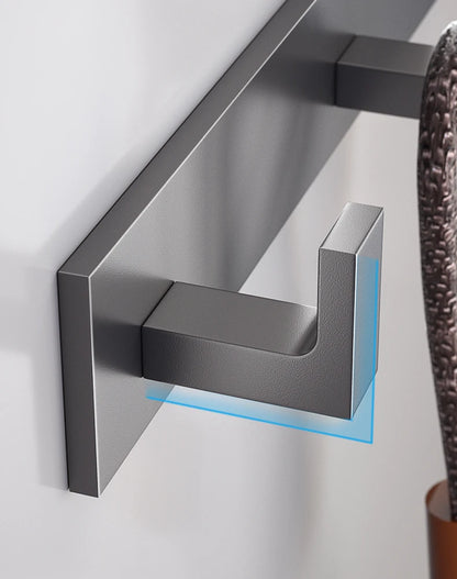 Bathroom Hardware Robe Hooks Matte Black/Gun Grey Color