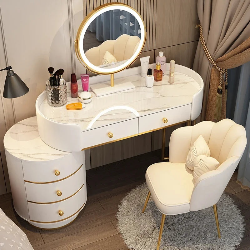 Pink White Vanity Table Women Luxury Nail European