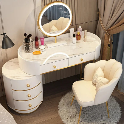 Pink White Vanity Table Women Luxury Nail European