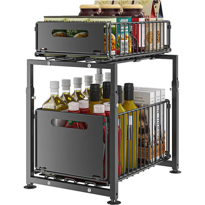 Layer Pull Out Cabinet Organizer Adjustable Storage Under-Sink