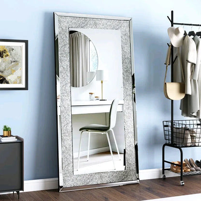 120x60cm Crystal Crush Diamond Wall Mirror Gorgeous