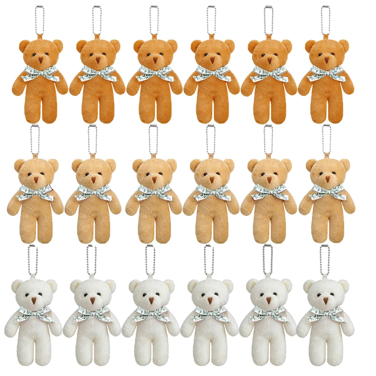 18-120pcs Mini Teddy Bears Bulk Keychain Small Bears
