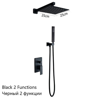 Luxury Brushed Gold/Black/Silver/Grey Hidden Bathroom Shower