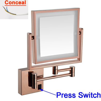 Led Bathroom Mirror 3x Magnifying Dual Arm Extendable