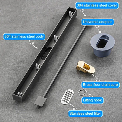 2cm Wide Floor Drain Stainless Steel Linear Narrow