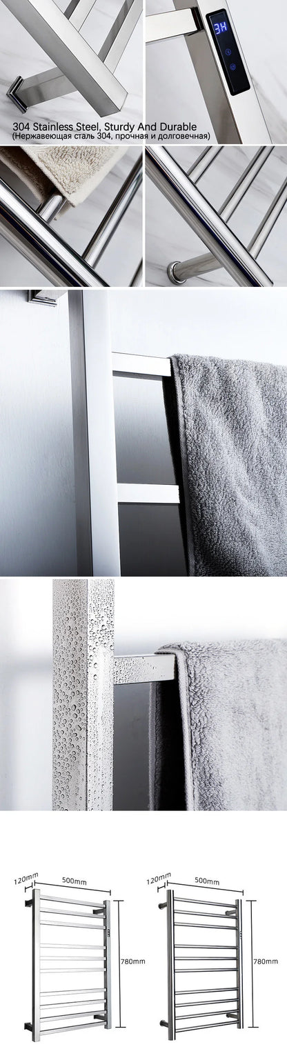 Bathroom Stainless Steel Electric Towel Rack Temperature Control