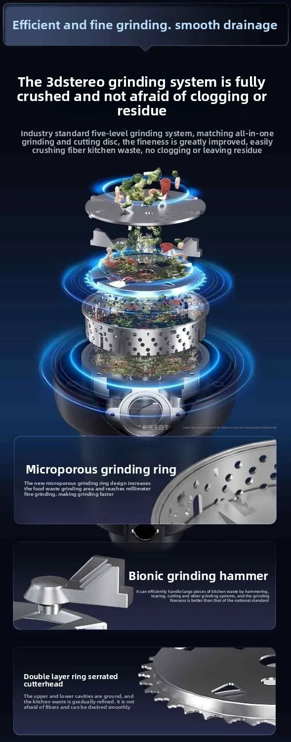 Garbage Processor Food Waste High-Power Crusher Grinder Grinding