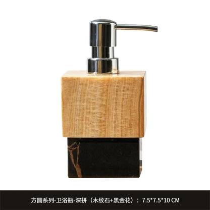 Nordic Color-Blocked Marble Lotion Bottle Aromatherapy Tray
