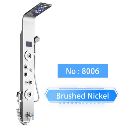 Shinesia Led Shower Panel Rainfall Bathroom Column Mixer