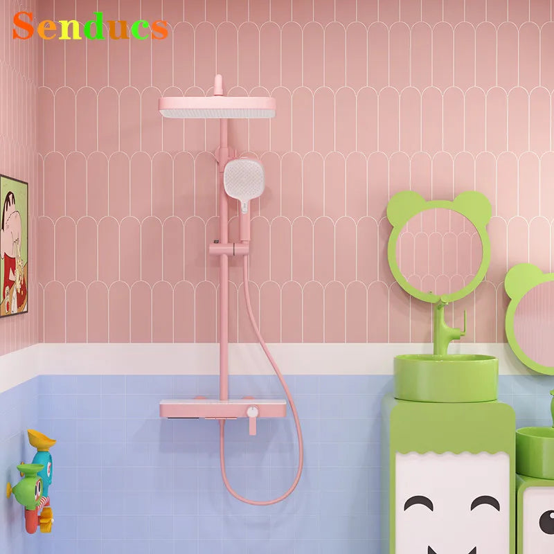 Pink Waterfall Piano Bathroom Shower 12 Inch Rainfall