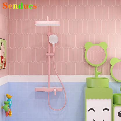 Pink Waterfall Piano Bathroom Shower 12 Inch Rainfall