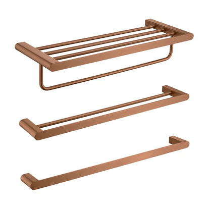 Brushed Rose Gold Toilet Paper Holder Towel Bar