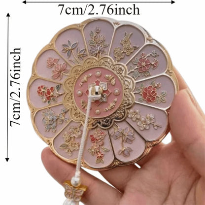 Women Flower Pattern Compact Mirror Compact Makeup Mirror