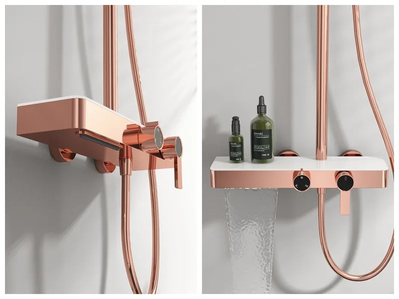 Pink Waterfall Piano Bathroom Shower 12 Inch Rainfall