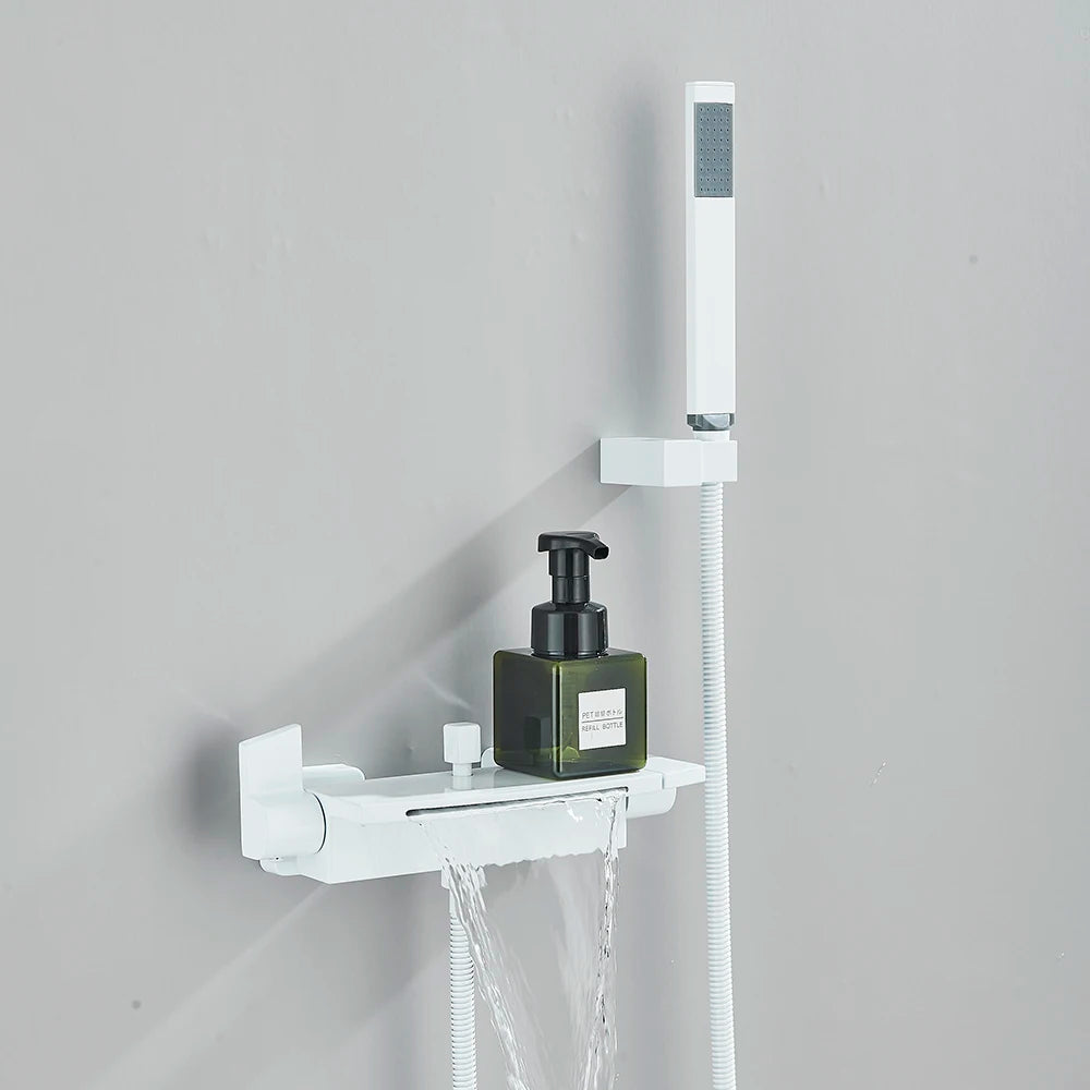 Golden Shower Faucet Waterfall Bath Shower Mixer Tap