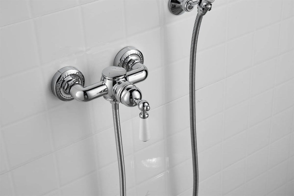 French Vintage Silver Bathtub Without Underflow Faucet Shower