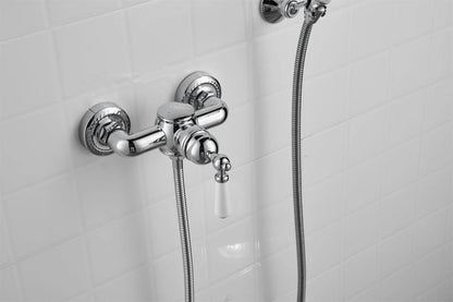 French Vintage Silver Bathtub Without Underflow Faucet Shower