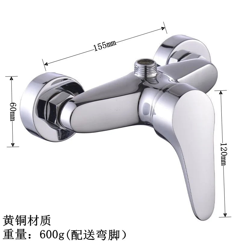 Brass Shower Faucet Mixer Valve Shower Head Hidden