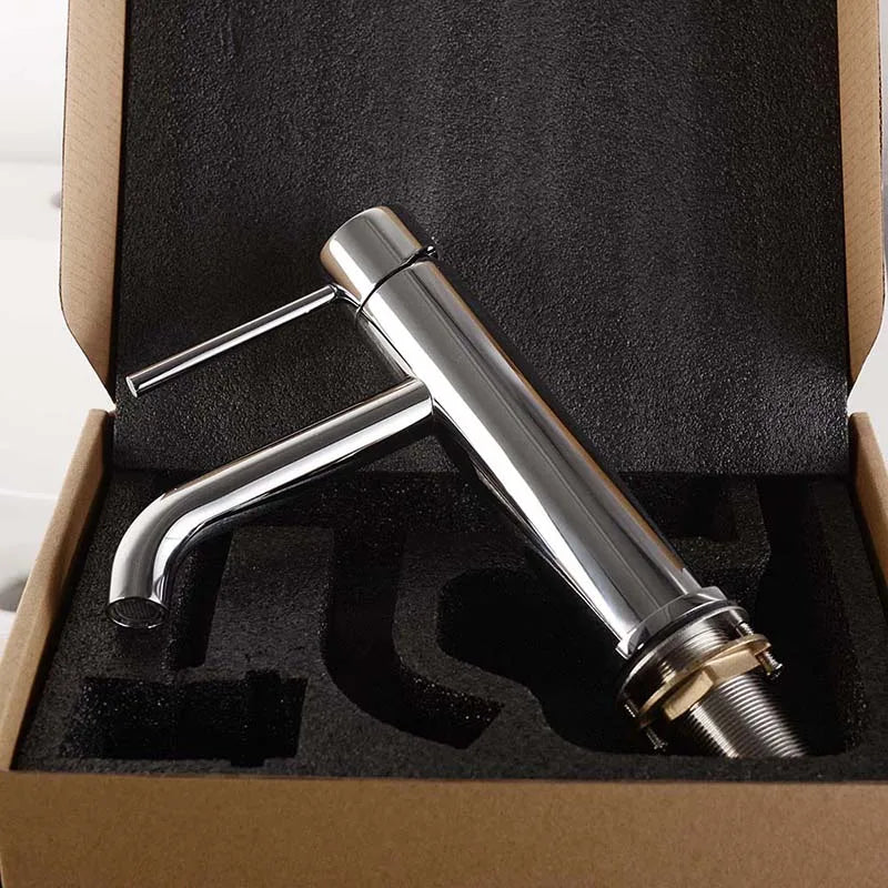 Brushed Rose Gold Bathroom Sink Faucet Deck Mounted