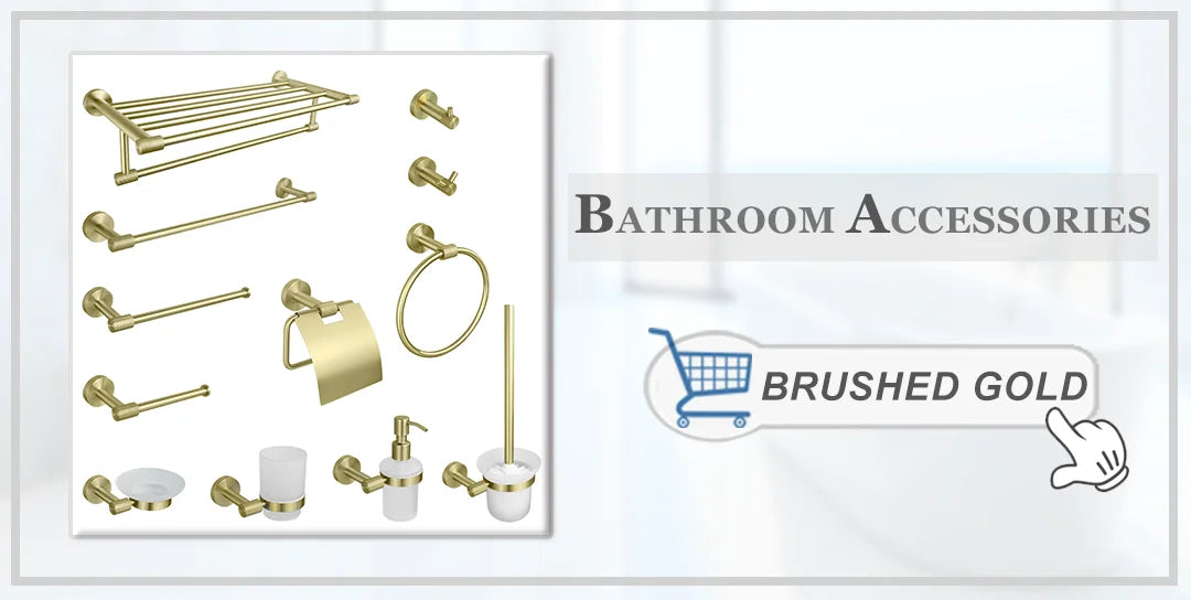 Rose Gold &Black Wall Mount Shelf Toilet Bath