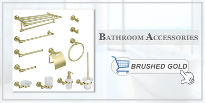 Rose Gold &Black Wall Mount Shelf Toilet Bath