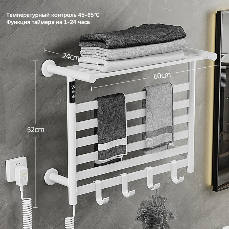 Black/White/Gray Towel Dryer Digital Display Electric Towel Rack