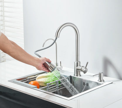 304 Stainless Steel Black/Brushed Nickel Sink Waterfall Faucet