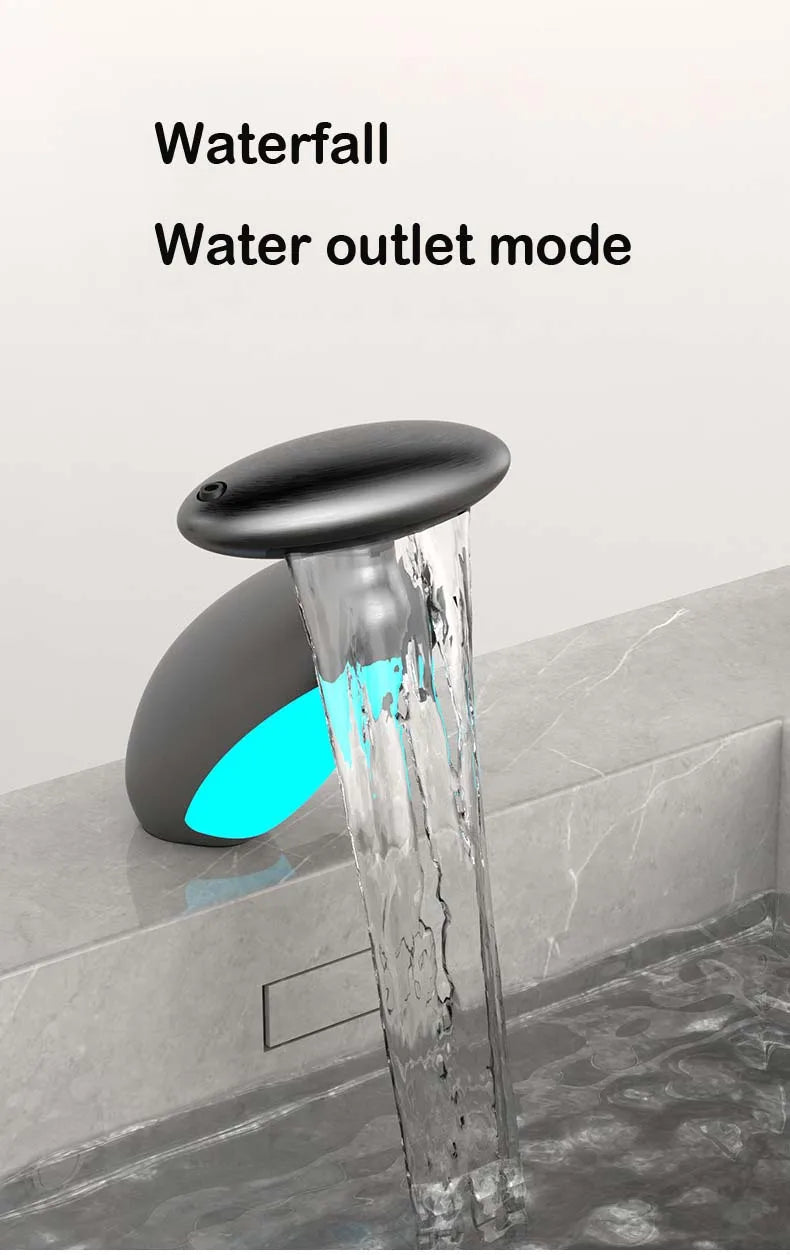 Bathroom Basin Faucet Led Light Tap Penguin Pull-Out