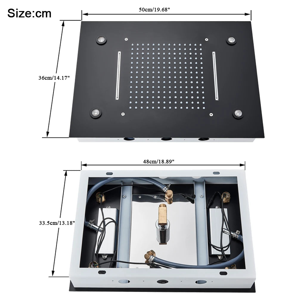 Black Led Digital Display Shower Faucet Remote Control