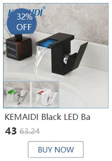 Kemaid Matte Black Rainfall Shower Faucet Systerm W/