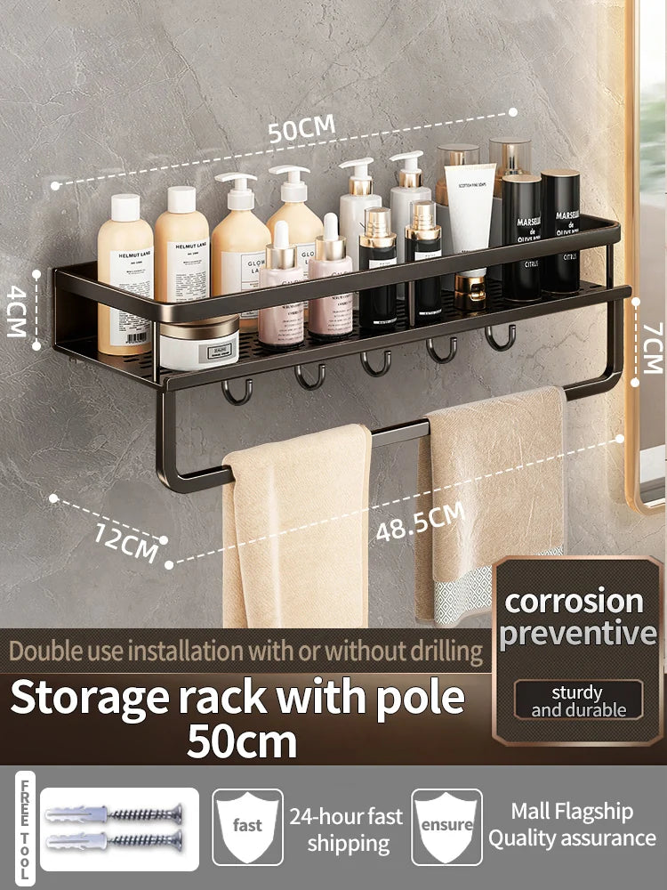 Bathroom Shelf Bathroom Towel Rack Shelves Wall Shower