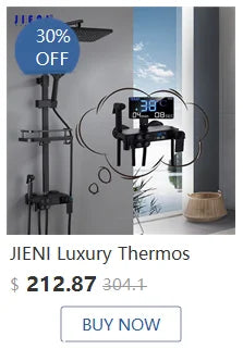 Jieni Rainfall Shower Faucet Brushed Gold Bathroom Shower