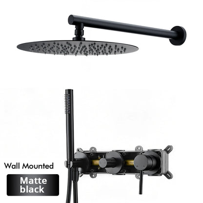 Gunmetal Shower Faucet 8-16 Wall Mounted Concealed Control
